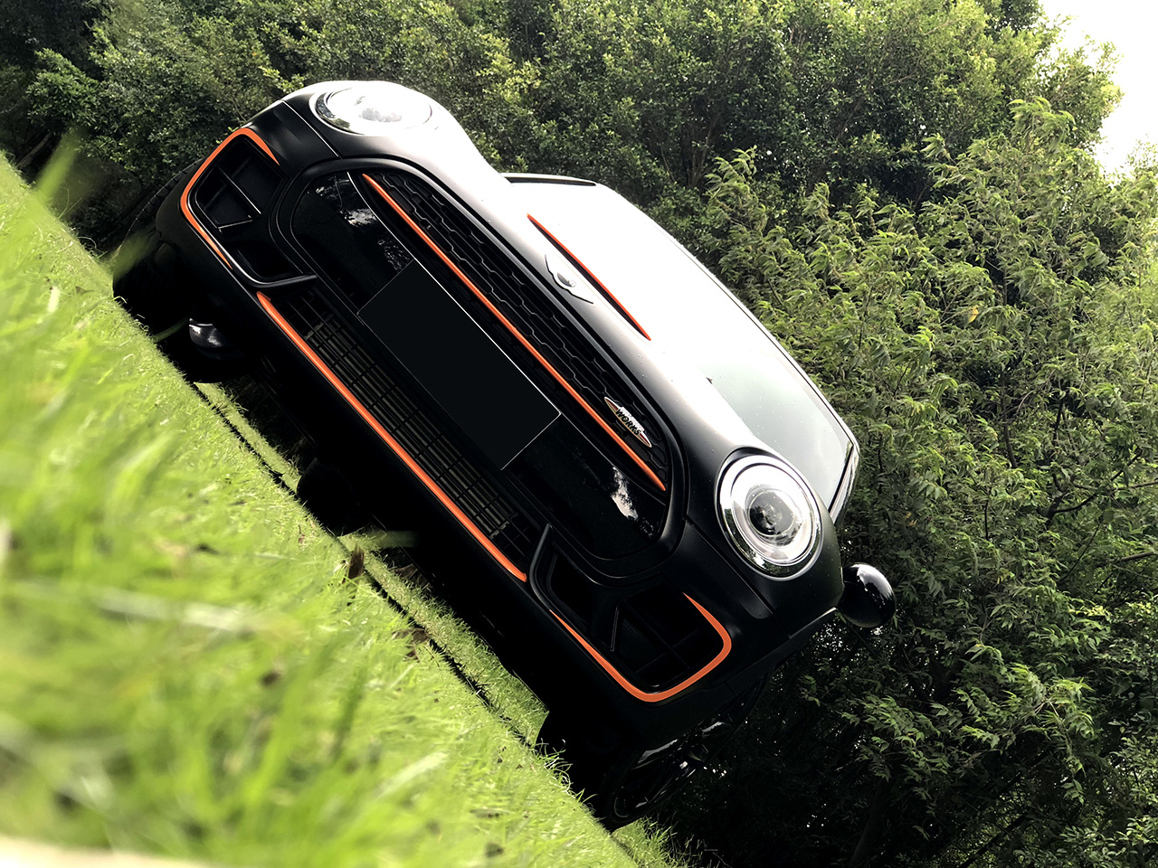 金斯迪车身改色宝马mini哑光黑效果