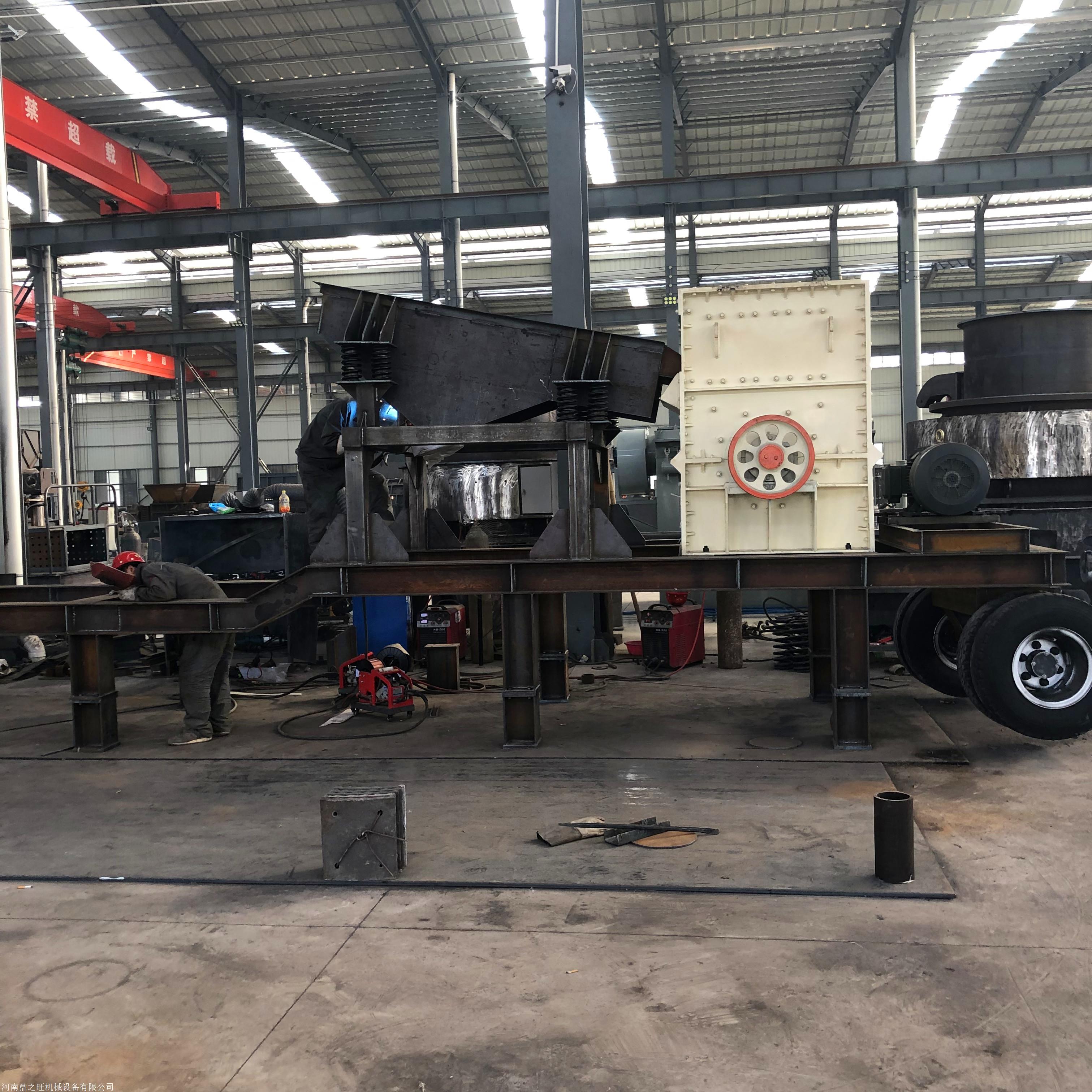 移动破碎机移动式鹅卵石河卵石制砂机建筑垃圾瓷砖玻璃碎石