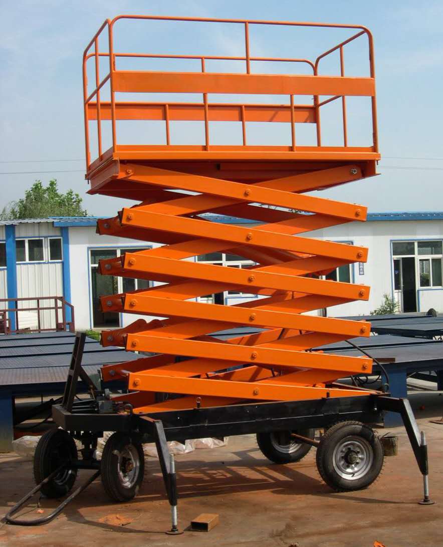 昆明四轮移动式升降机移动式升降机小四轮拉升降机厂家直销