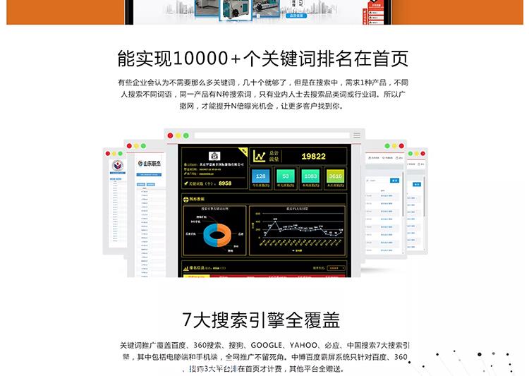 中博百度霸屏 7大搜索引擎万词关键词seo
