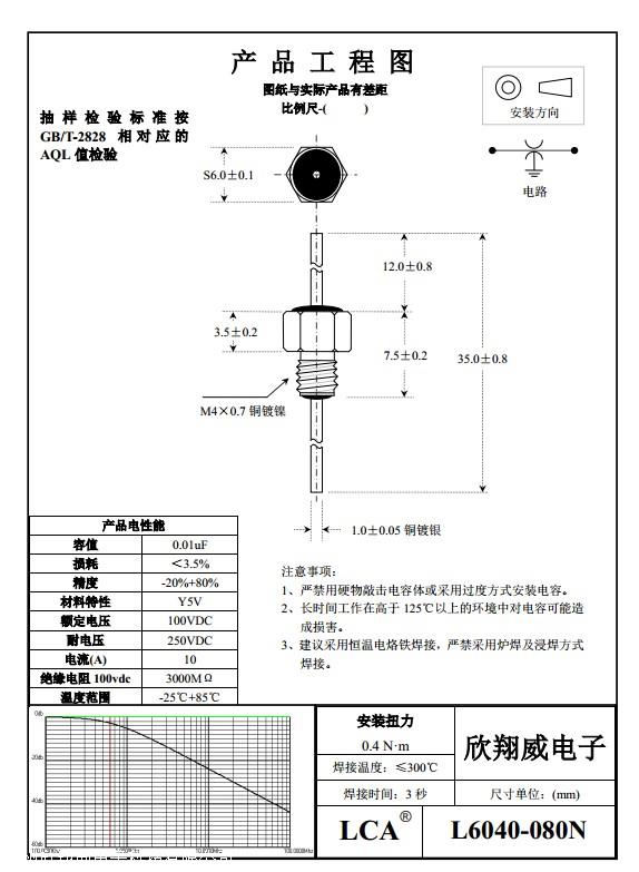 穿心电容 专利产品 LCA品牌 规格齐全 接受定制