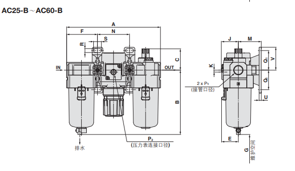 SMC气动三联件AC60-10G-B，升级款功能了解