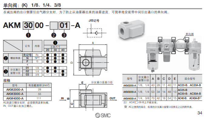 SMC气动三联件AC60-10G-B，升级款功能了解