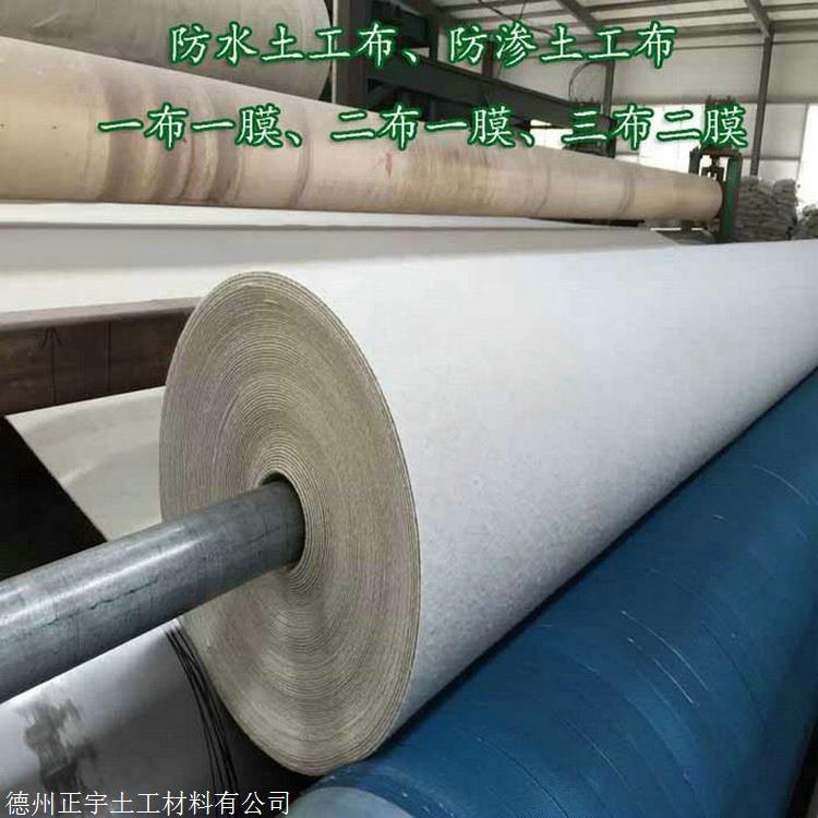 山东300克防水土工布 正宇牌300g不透水土工布 一布一膜 防渗