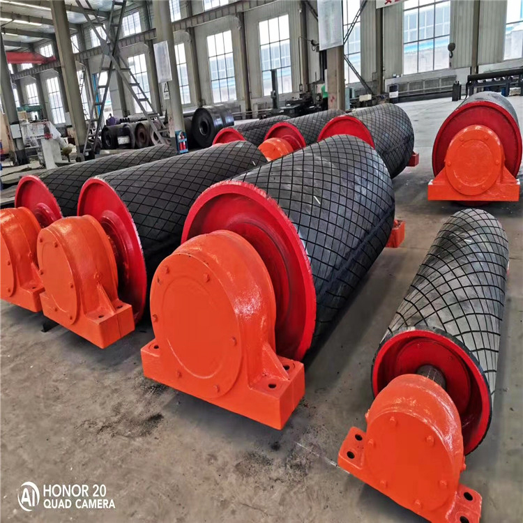 福鸢输送机传动滚筒胶面改向滚筒输送机尾部滚筒实体厂家