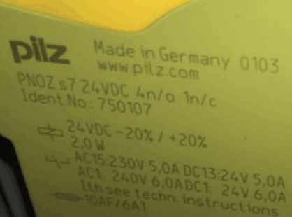 PILZ的安全继电器PNOZ S7：750107有