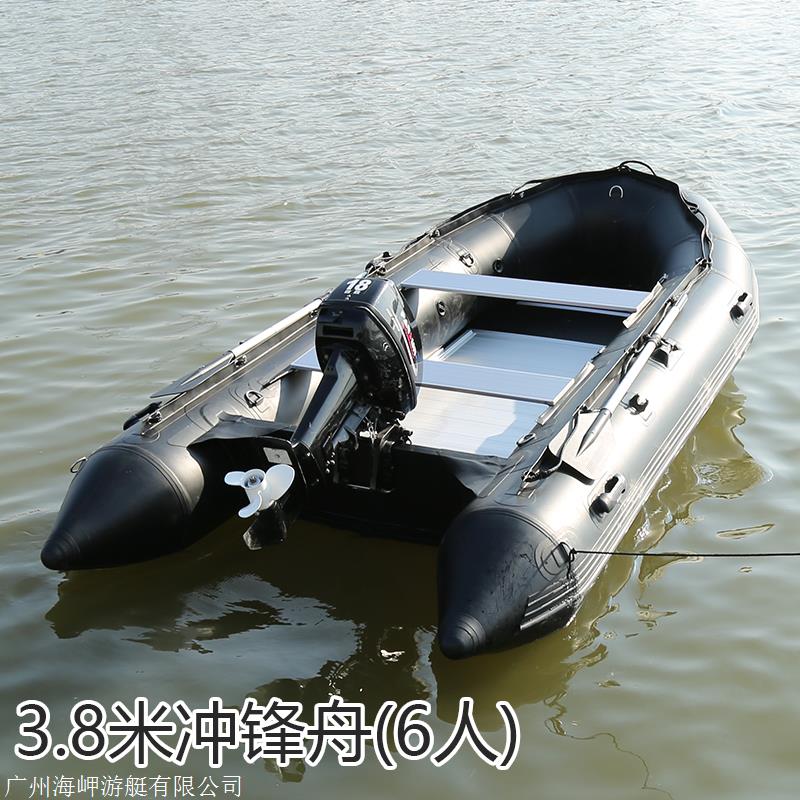 海岬冲锋舟船挂机_380黑金刚冲锋舟高速钓鱼快艇