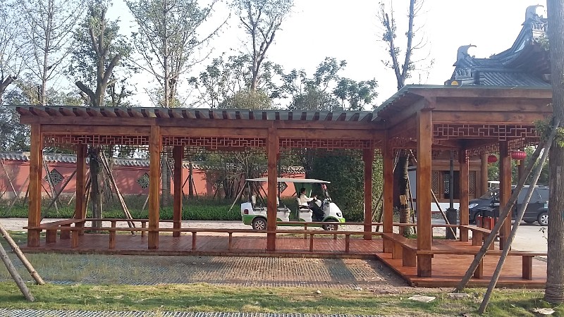 成都修亭子长廊的厂景观亭廊全木木屋木房子长廊厂