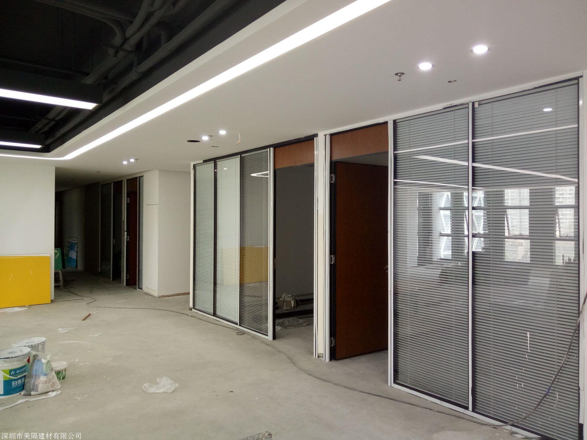 东莞企石办公室玻璃隔断双层玻璃内置百叶窗