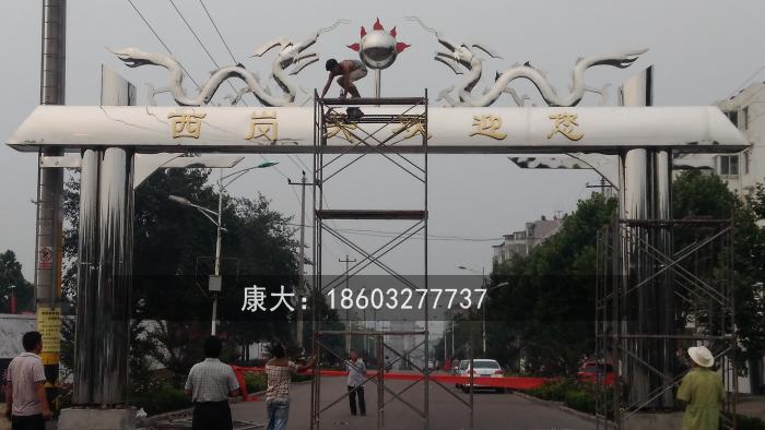 大型不锈钢拱门雕塑 景区门头户外景观雕塑