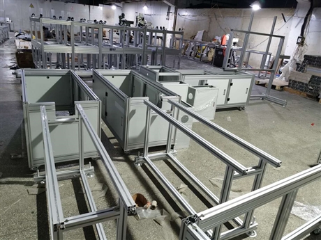 平面口罩机机架 一拖二口罩机料架组装铝材厂