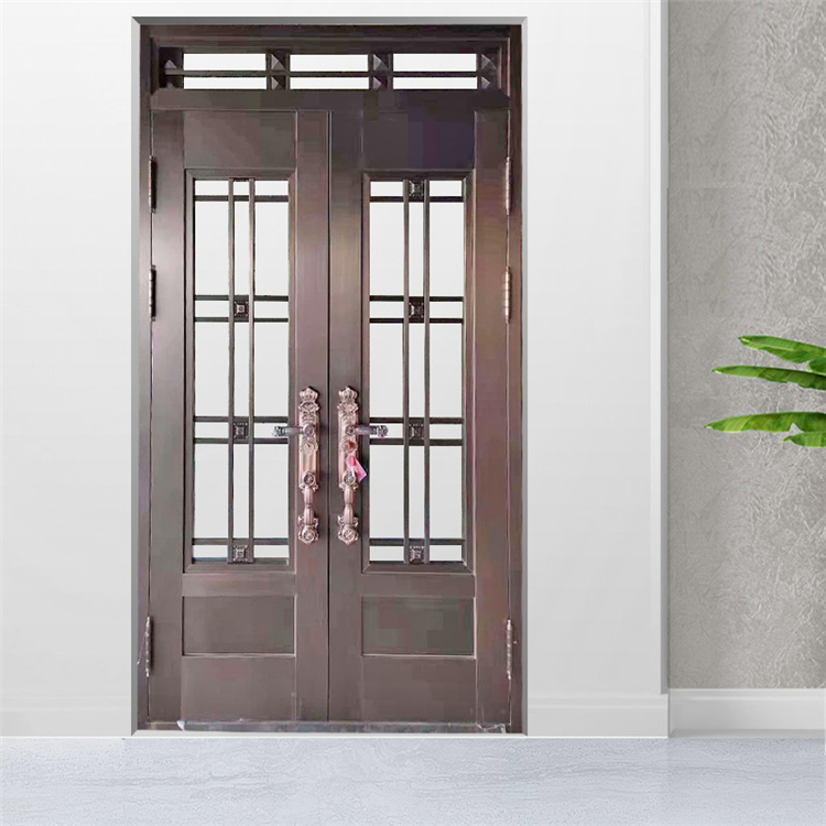 仿铜拉丝楼宇门