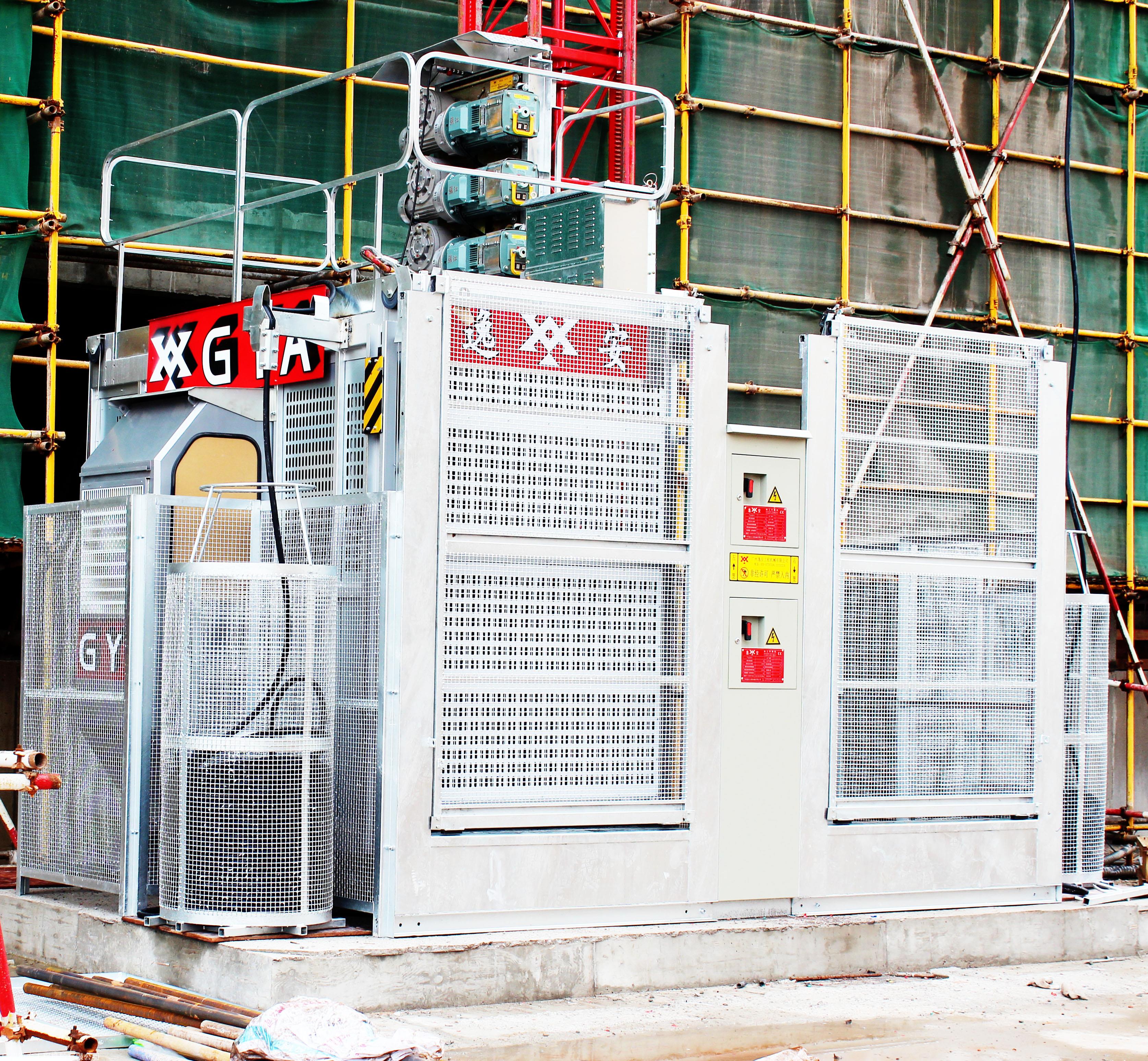 逸安建筑工程施工升降机工地楼房人货运输电梯双笼施工升降机