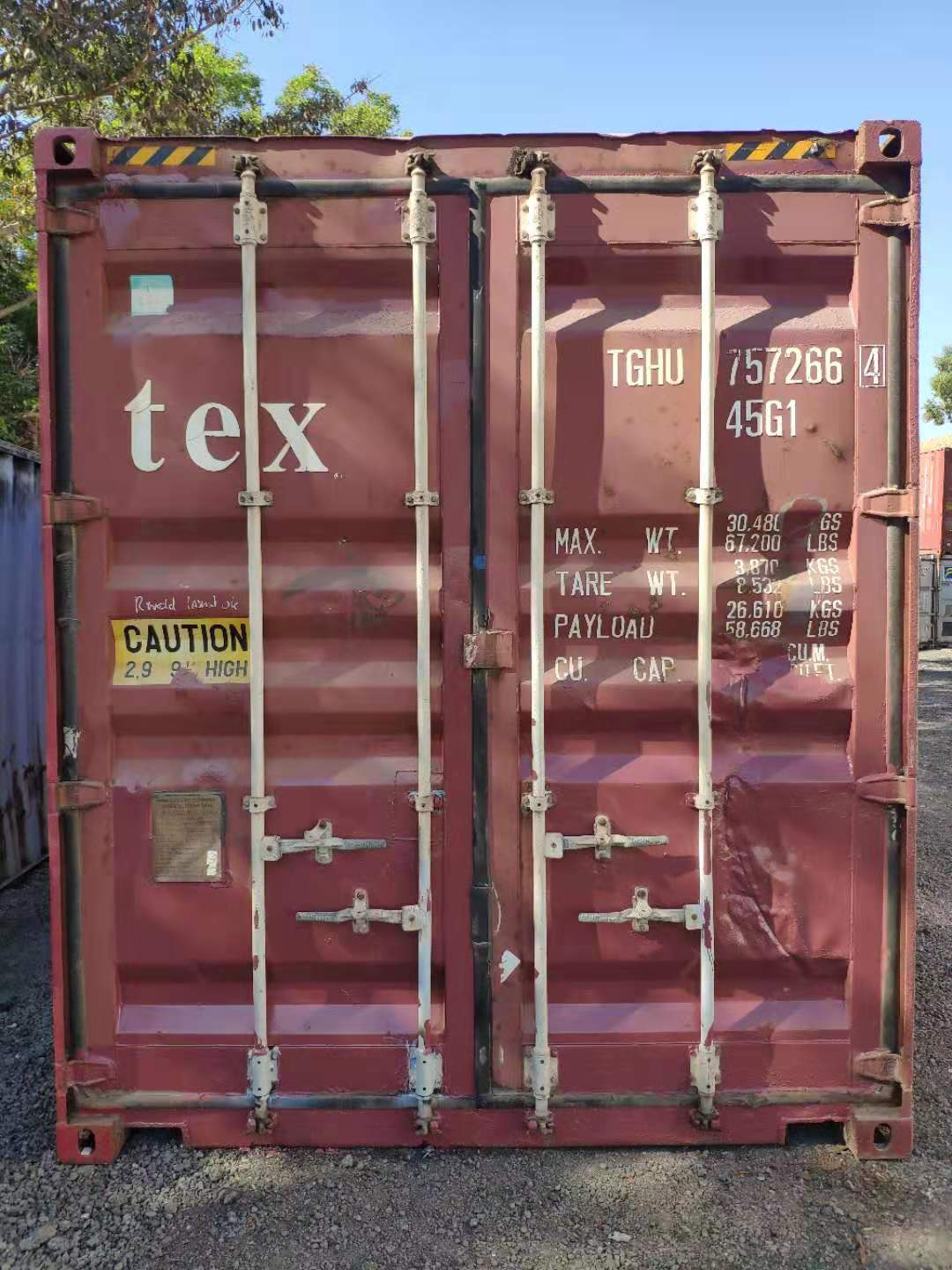 二手集装箱 旧40尺平柜出箱