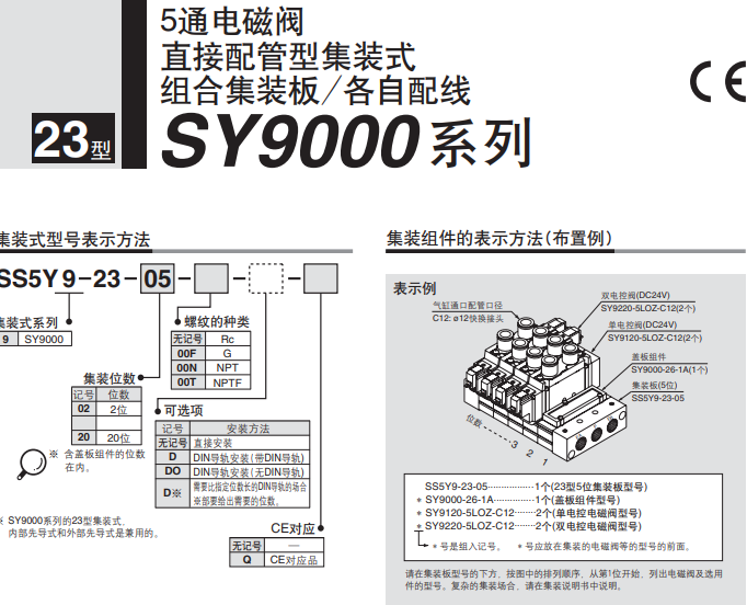 SY9120R-5L-03,SMC5通电磁阀,组合型底板