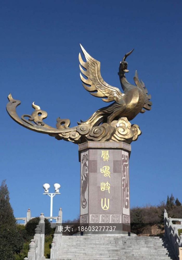 不锈钢凤凰雕塑 广场校园城市大型不锈钢景观摆件