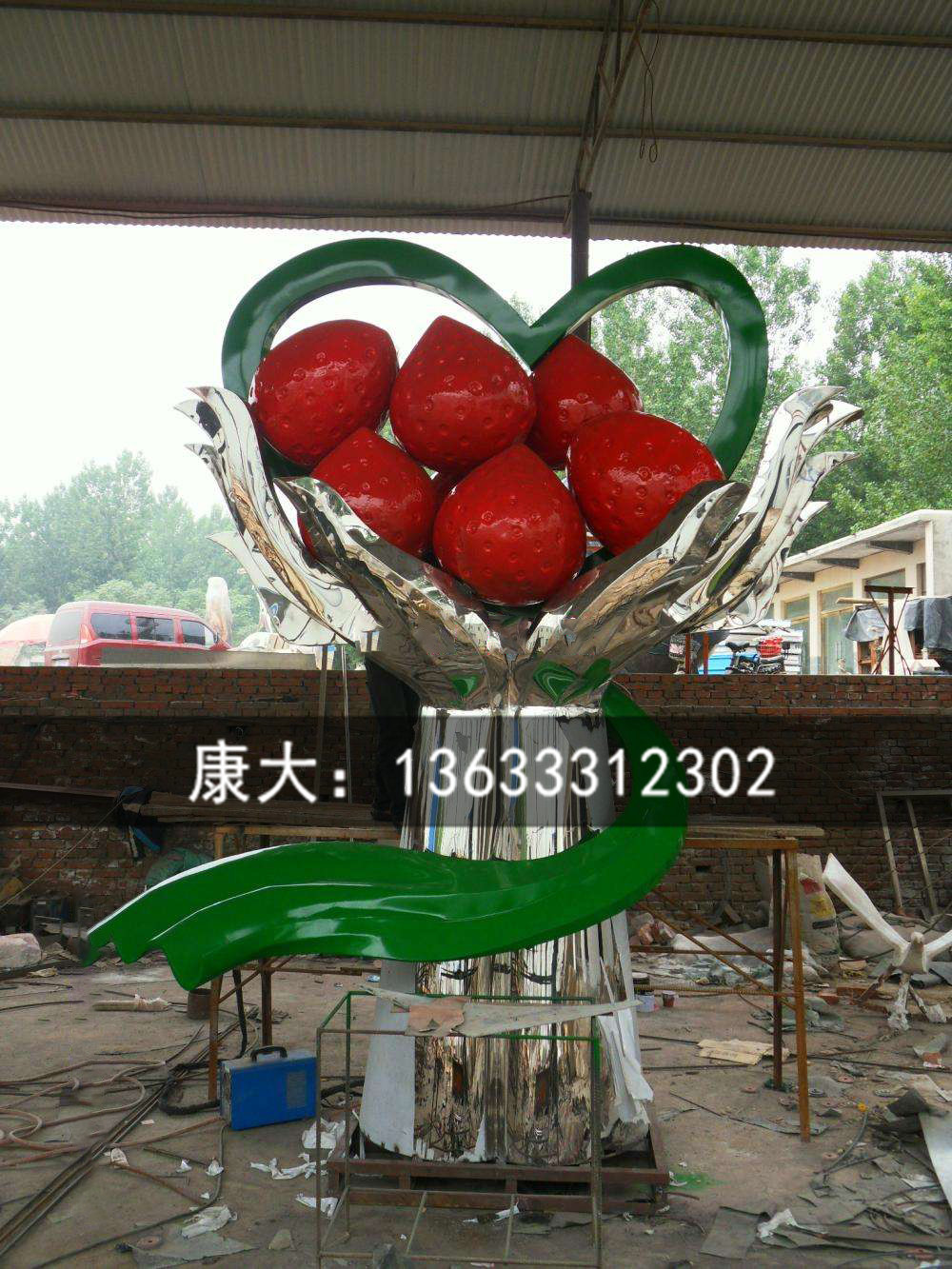 康大雕塑 商场园林景观水果主题摆件 不锈钢彩色雕塑
