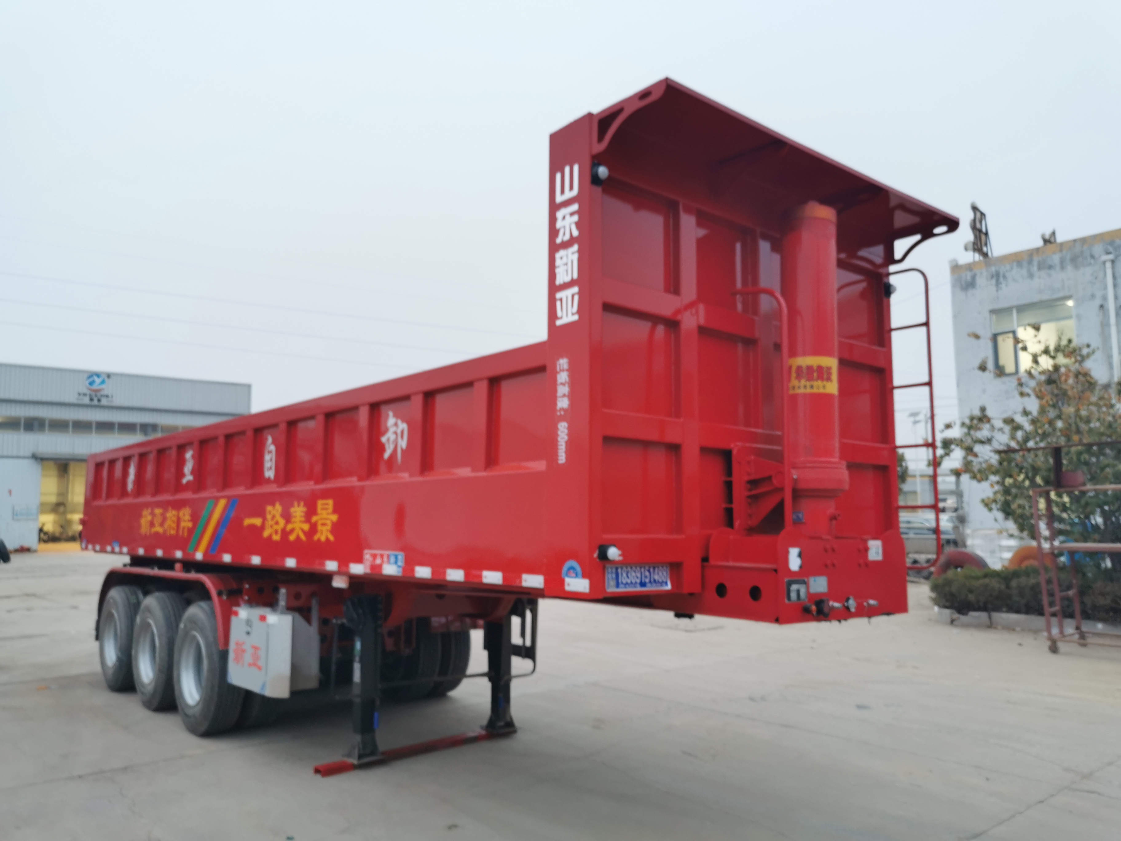 厂家定制后翻半挂车篷布式后翻半挂车骨架后翻自卸半挂车一体后翻自卸