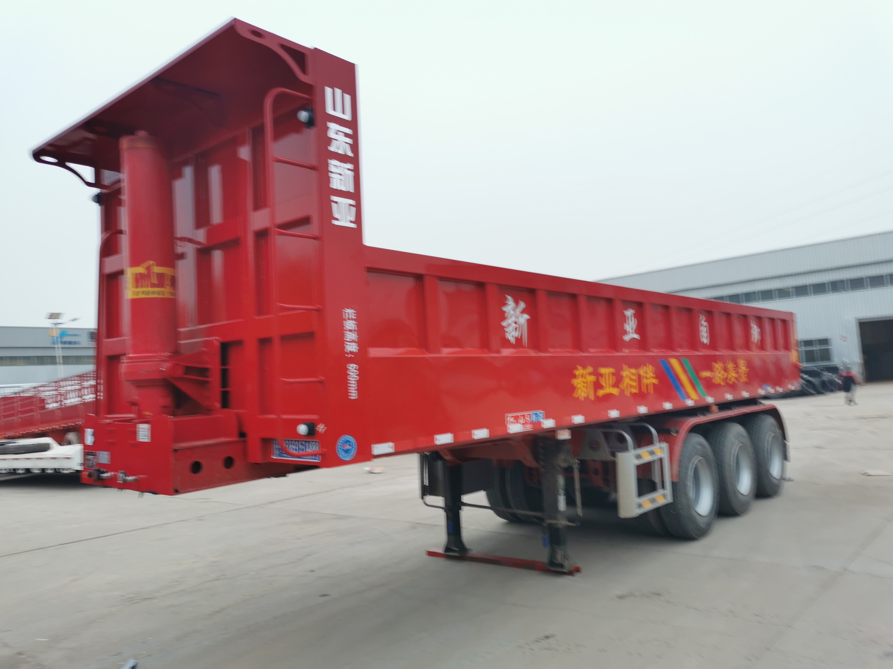 后翻自卸半挂车自重 后翻自卸半挂车9米 8米平板后翻自卸半挂车