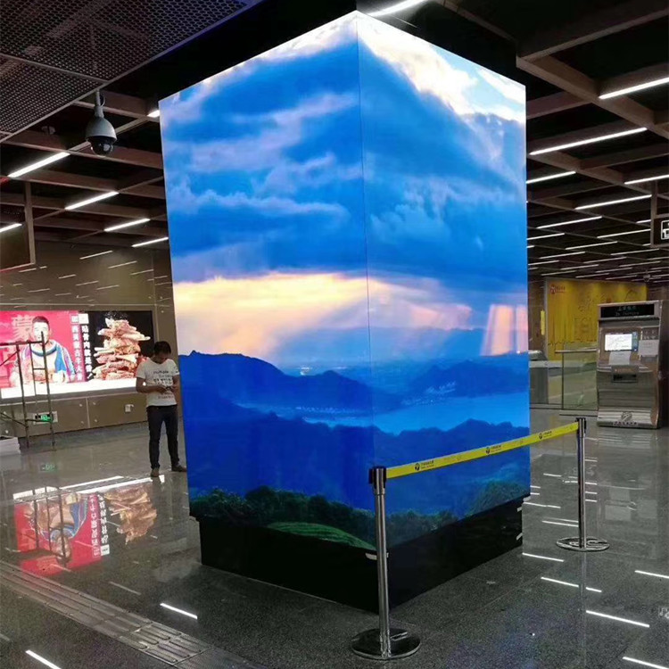 正方形led柱子屏led异形显示屏全彩led造型屏幕