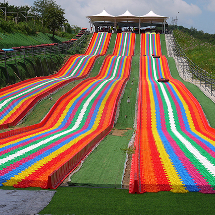 生产安装于一体 金耀沃克七彩旱滑 七彩彩虹滑道 儿童游乐设备