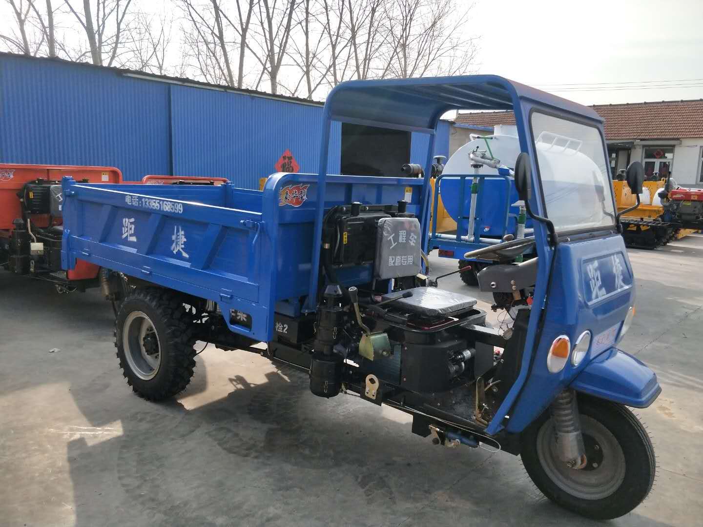 大馬力柴油爬山虎 簡易棚翻鬥三輪車 家用小型柴油車 農用運輸車