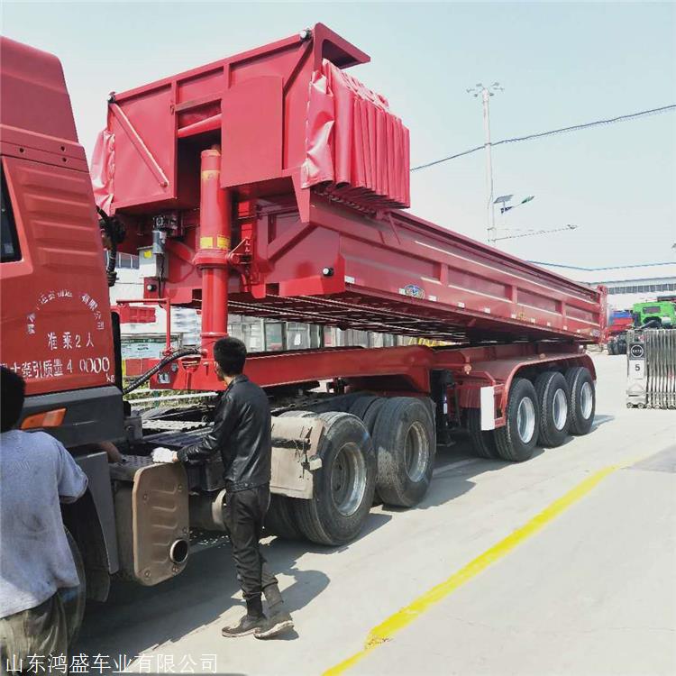 60公分標廂後翻自卸車後翻自卸一體廂半掛車液壓油缸型號