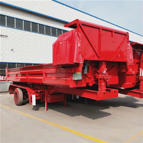 电动篷布后翻自卸半挂车 前置液压顶三桥后翻自卸车 宝钢材质