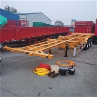 20英尺骨架式集装箱运输车 气囊桥价格优惠 碟刹骨架半挂车价格