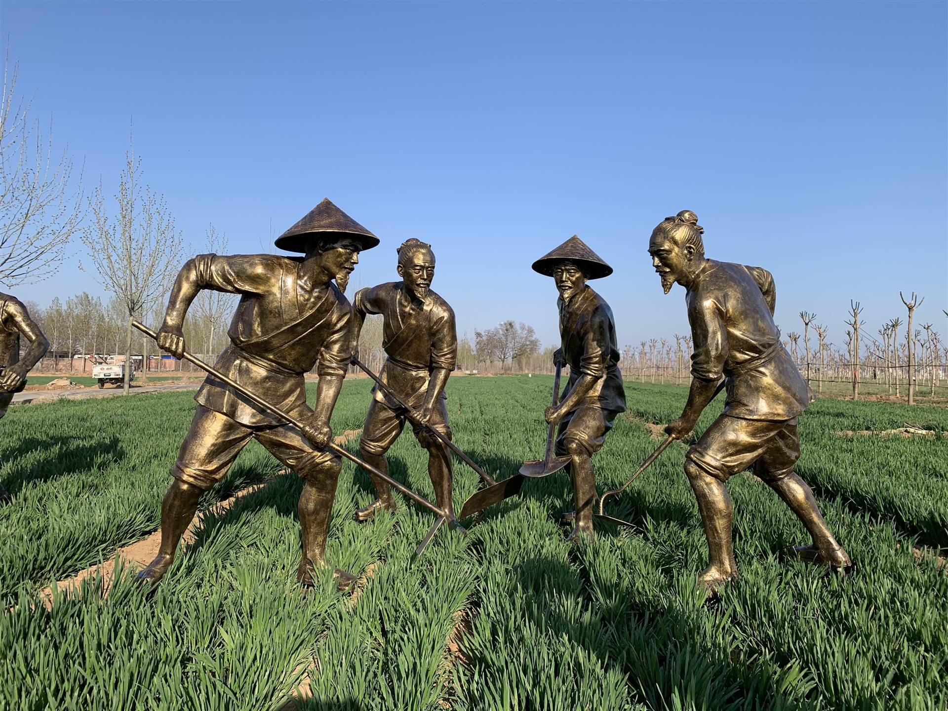 玻璃钢雕塑人物雕塑民俗农耕文化美丽乡村农村建设