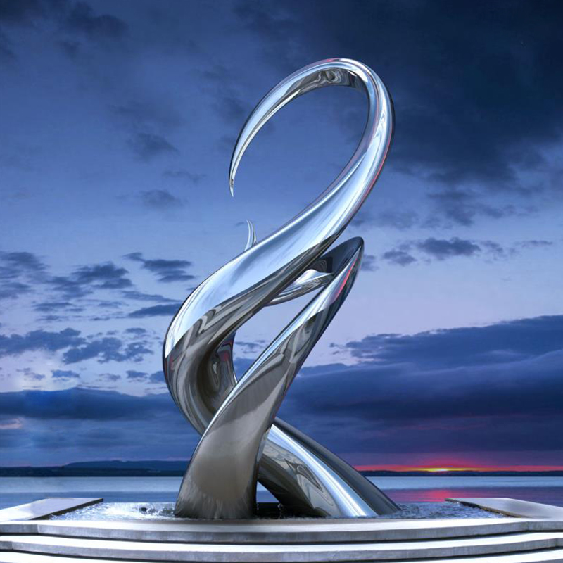 北京不锈钢抽象植物雕塑定做 校园不锈钢户外摆件 大型广场园林小品