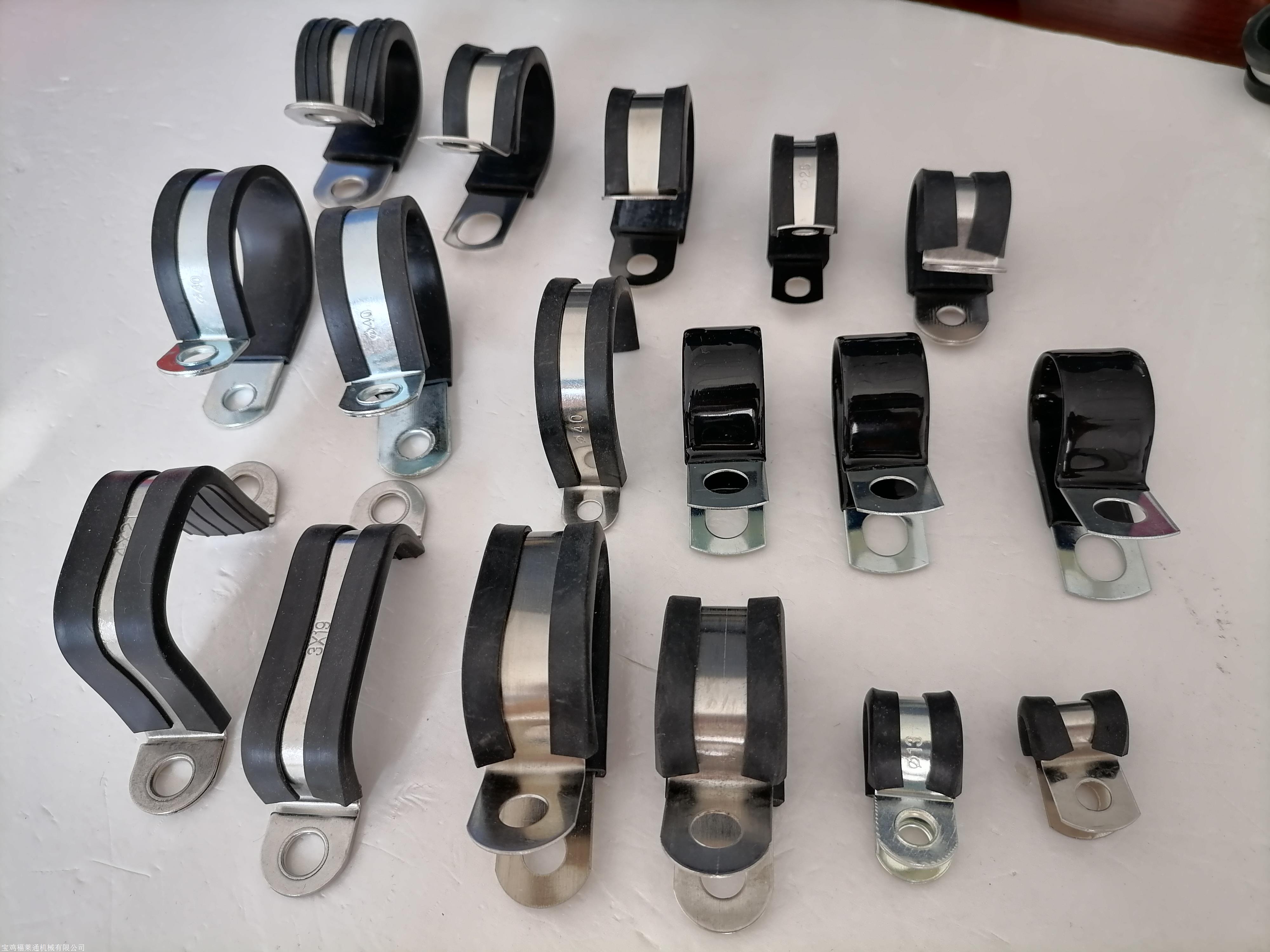 供应昆明线束卡连胶条卡箍Φ16r型包胶管夹耐腐蚀性