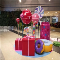 佛山玻璃钢棒棒糖雕塑 商业广场美陈彩绘糖果雕塑