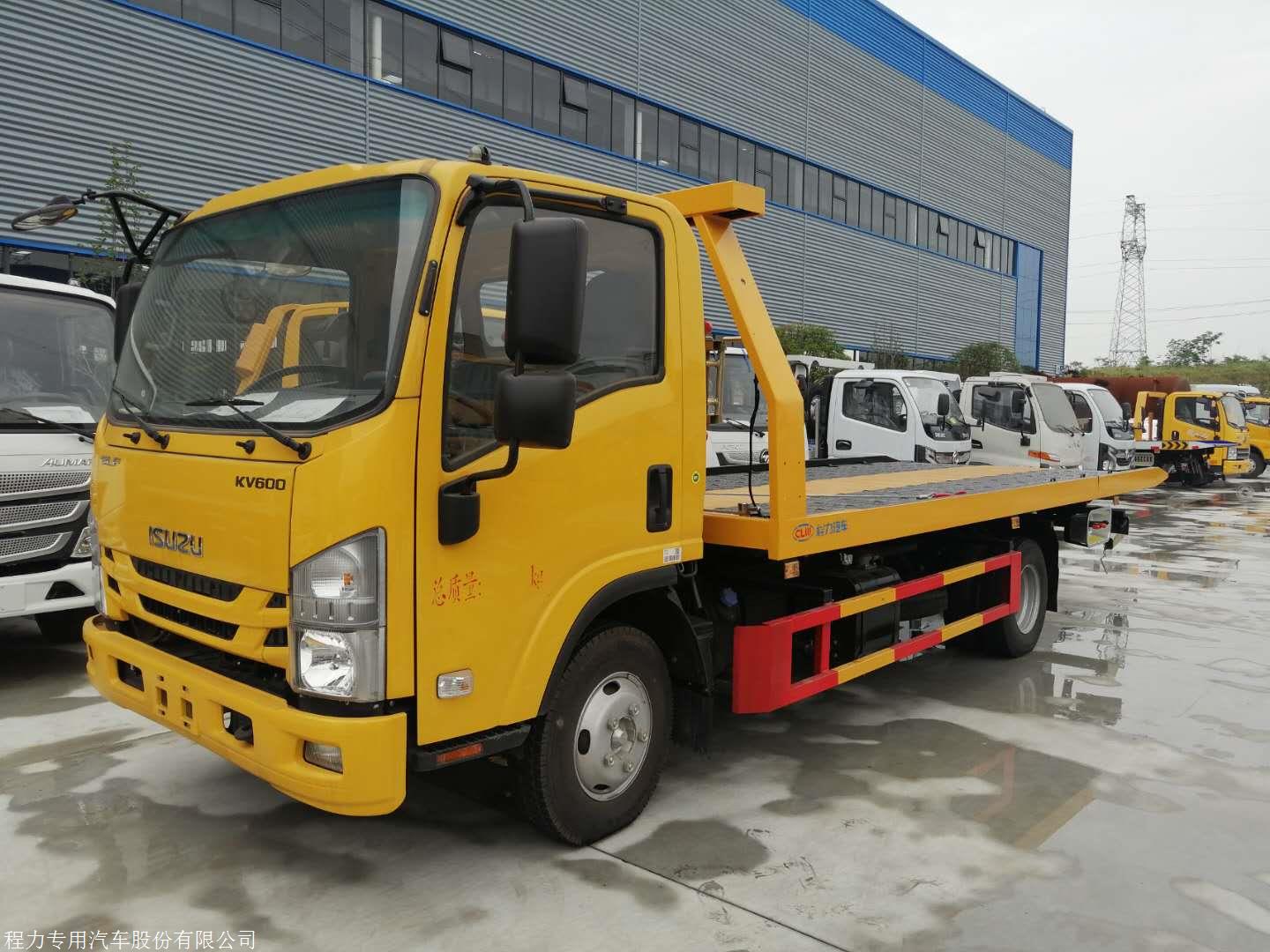 庆铃五十铃清障车蓝牌一拖二厂家