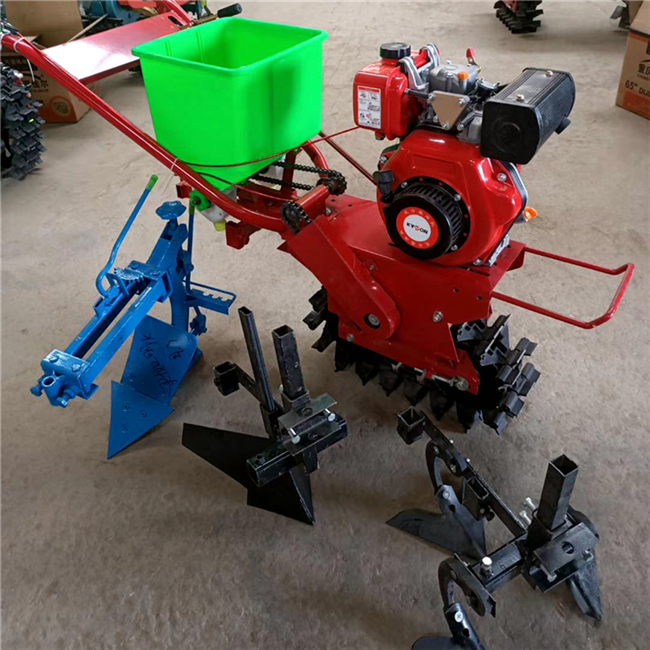 多功能耘锄犁地链轨式微耕机手推式施肥播种机单链轨除草机