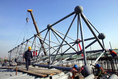 正交正放桁架式网架加工报价螺栓球网架加工厂现货直发