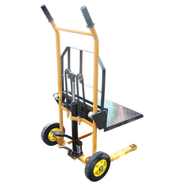 新款搬家公司堆高车搬运车手推万向轮款升高车小型液压堆高车