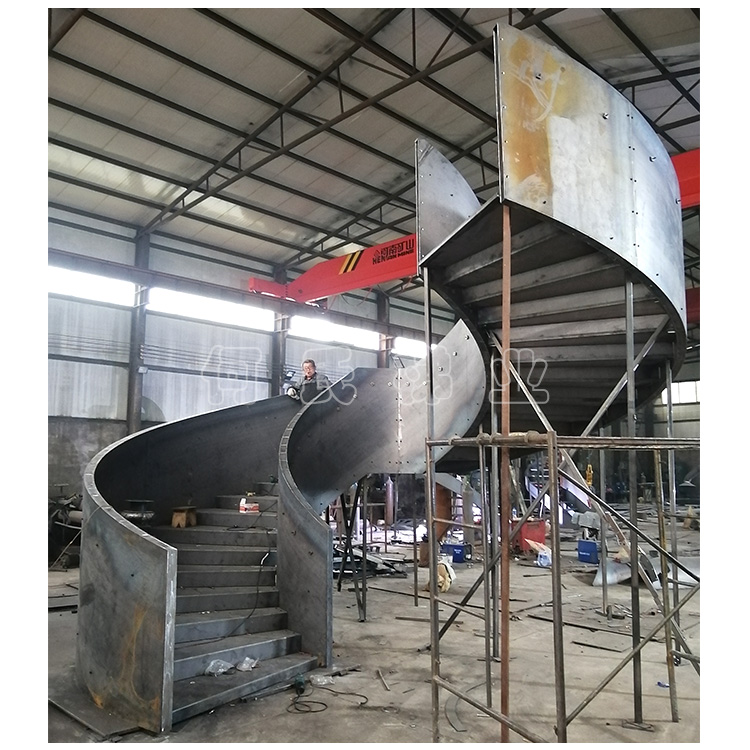 卷板工程楼梯设计 室内卷板工程楼梯定做