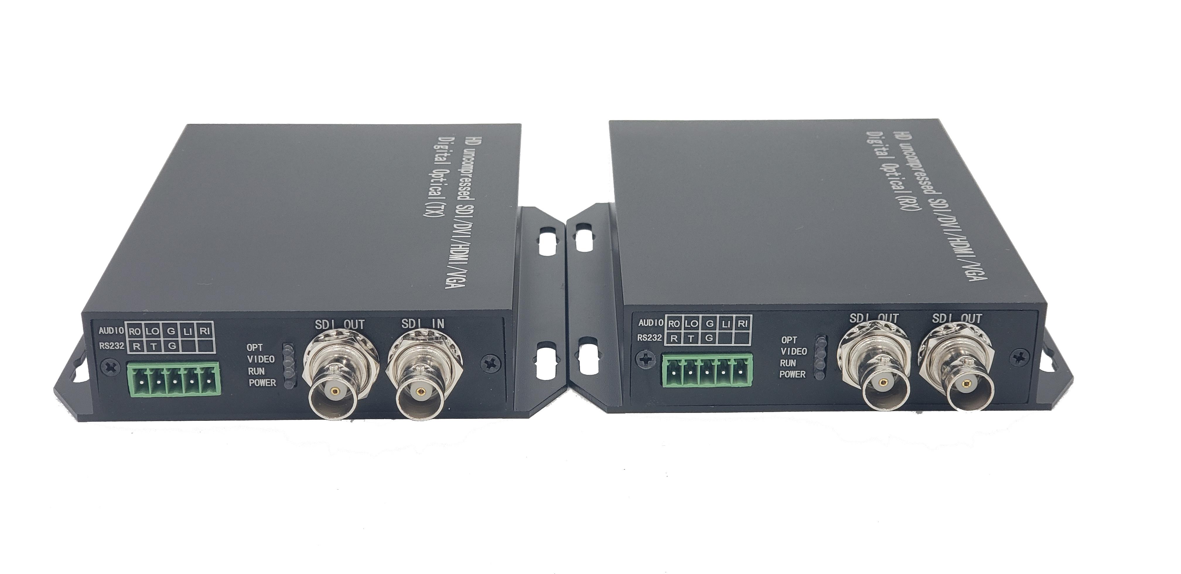 新锐视听 SDI光端机+本地输出 串口RS485/RS232+音频+两路输出