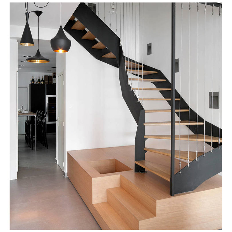 卷板钢木楼梯源头厂家钢木楼梯厂家
