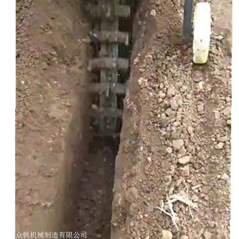 农用链条开沟机 小型果园大棚施肥埋管挖渠 手扶柴油链条开沟机