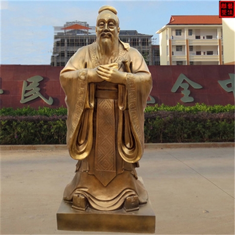 户外校园孔子人物铜雕塑 古代名医铜雕 文化广场人物世隆定制