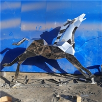 不锈钢切面马雕塑 几何马不锈钢雕塑