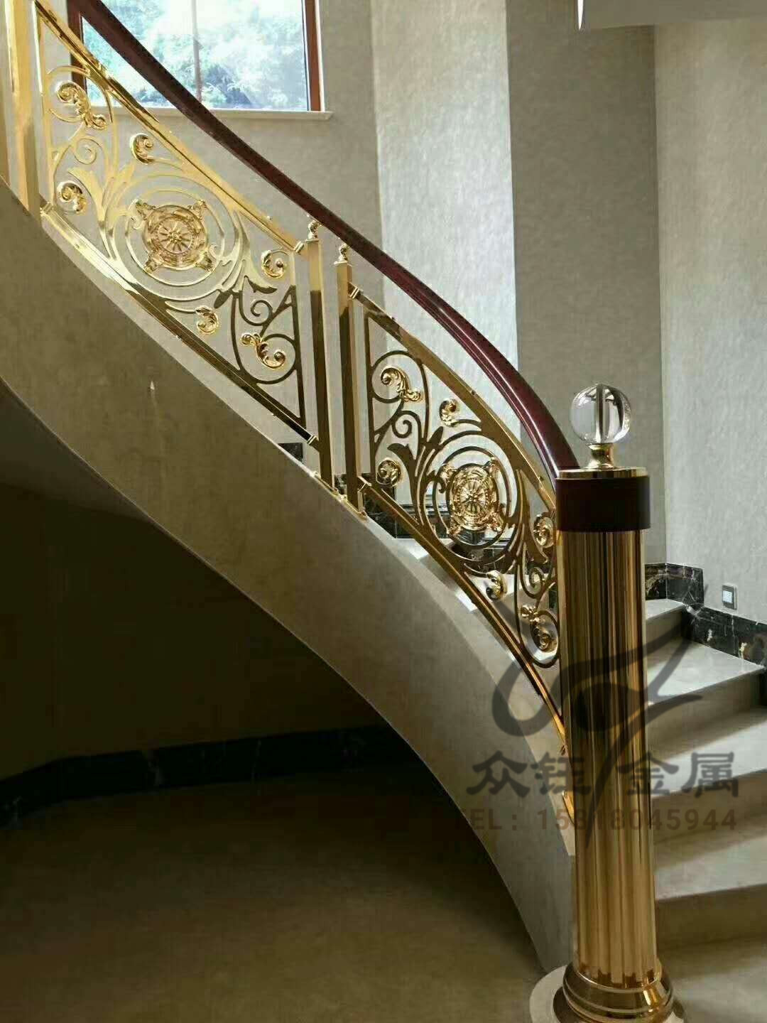 恩平新品圆形 纯铜楼梯护栏扶手 全国报价