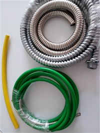 供应周口光缆电缆保护Φ8mm不锈钢双扣包塑蛇皮管黄色/绿色
