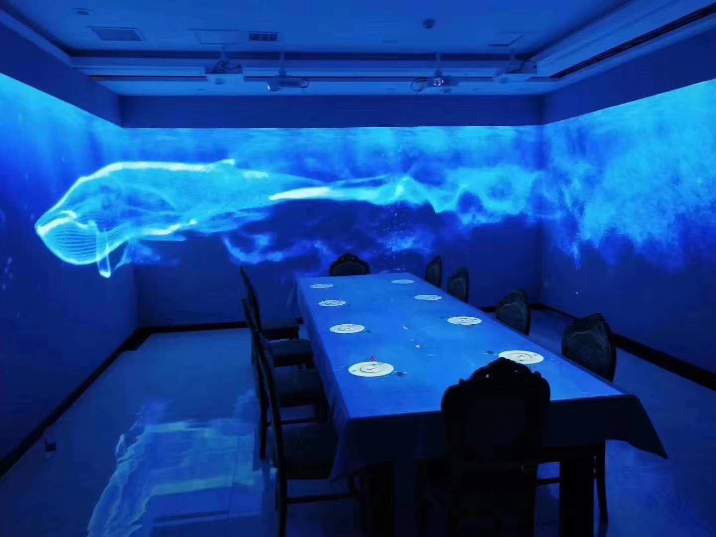 5D全息餐厅，地面互动投影，裸眼3D全景沉浸式宴会厅