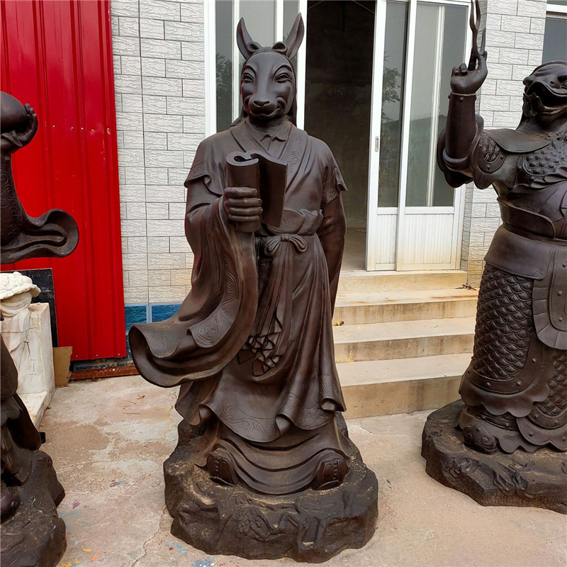 人身兽首十二生肖铜雕塑铸铜十二生肖雕塑