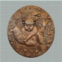 年年有鱼浮雕壁画 鸟语花香铜浮雕壁画 铜浮雕制作