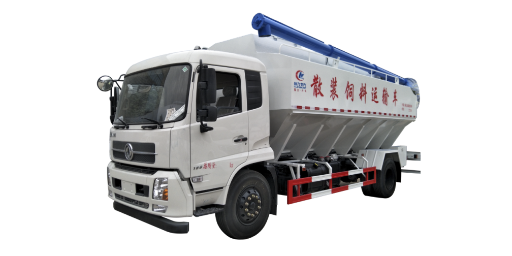 东风天锦散装饲料车下料视频