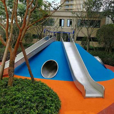 定做户外不锈钢滑滑梯 公园生态园儿童不锈钢滑道 大型不锈钢滑梯